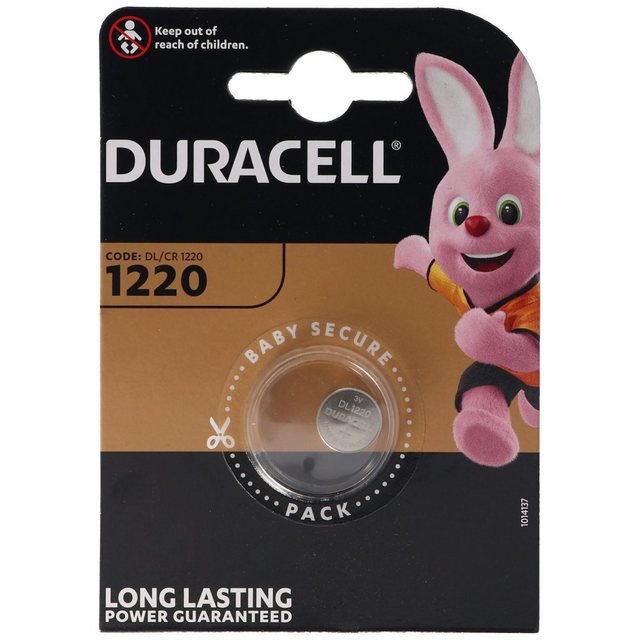Bild von Duracell CR1220 Lithium Batterie (CR1220, 40 mAh), Batterien + Akkus