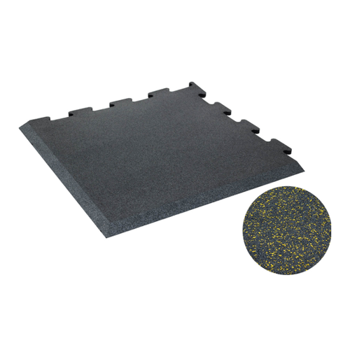 Bild von TRENDY SPORT Bodenmatte Rubber Interlocking Flooring Segura 1000 Eckstück schwarz/orange 1,5 cm