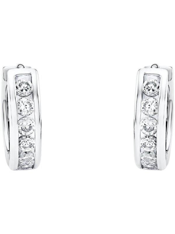 Bild von s.Oliver Creolen 925 Sterling Silber Mädchen Kinder Ohrschmuck, mit Zirkonia synth., 1,2 cm, Silber, Kommt in Schmuck Geschenk Box, 9060498