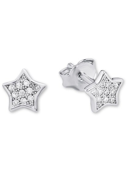 Bild von Amor Ohrstecker 925 Sterling Silber Mädchen Kinder Ohrschmuck, mit Zirkonia synth., 0,6 cm, Silber, Stern, Kommt in Schmuck Geschenk Box,