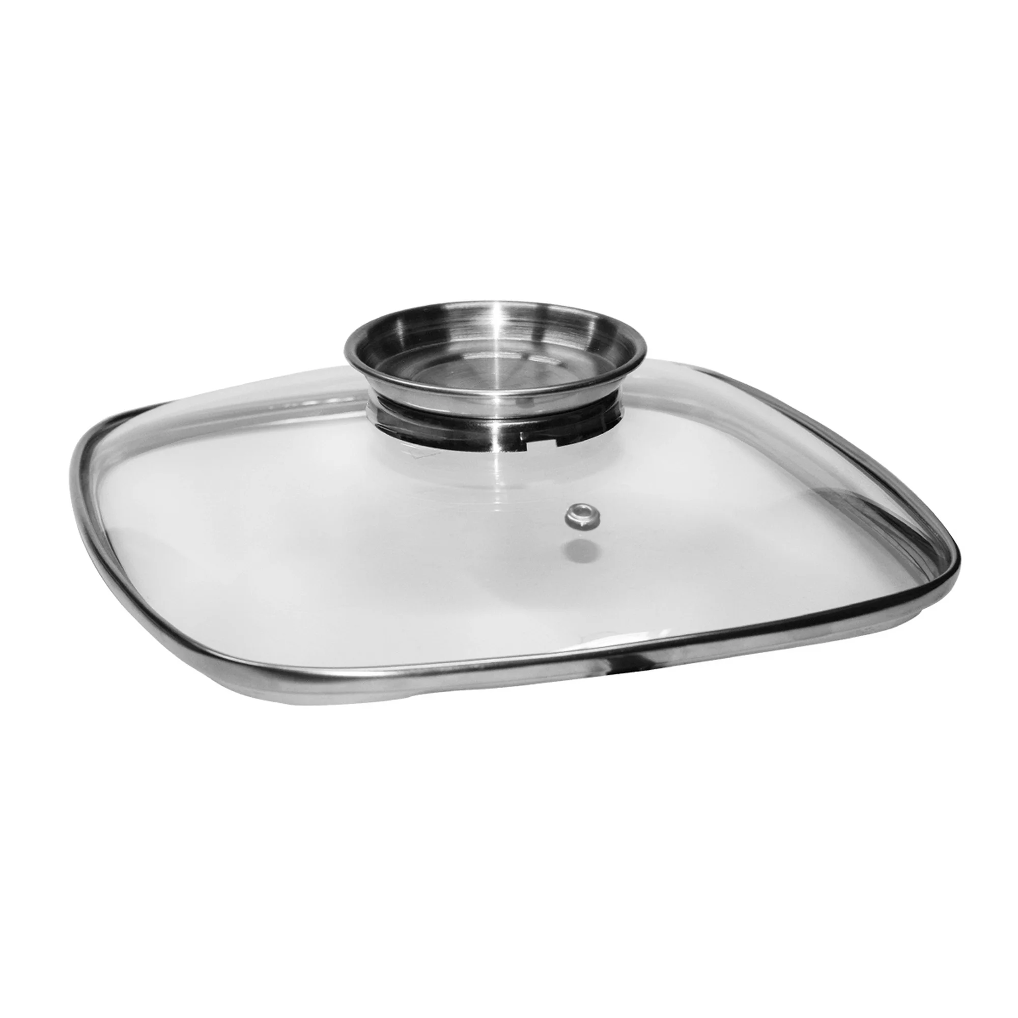 Bild von STONELINE® STONELINE Glasdeckel Eckig 28 cm mit Aroma-Deckel | Edelstahl