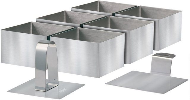 Bild von Speisering STONELINE, silber (edelstahlfarben), Edelstahl, Speiseringe, eckig