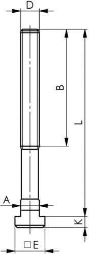 Bild von T-Nutenschraube DIN 787 T-Nut, 22mm M20 L.315mm Güte 12.9 AMF