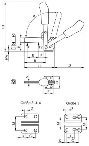 Bild von Senkrechtspanner Nr.6804, Gr.3 waagrechter Fuß AMF