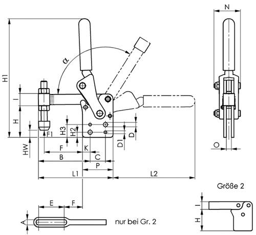 Bild von Senkrechtspanner Nr.6812P, Gr.8 senkrechter Fuß schwer AMF