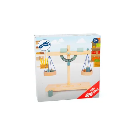 Bild von Small Foot Kinder-Küchenwaage Balkenwaage Little Market, (5-tlg), mit Ausgleichsgewichte zum Justieren