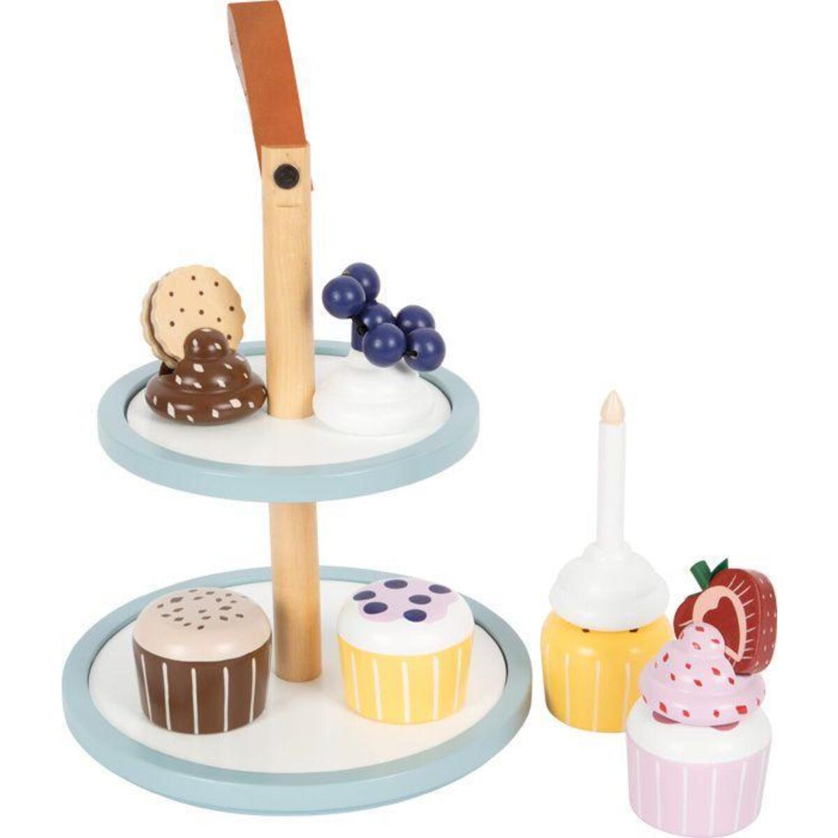 Bild von Small Foot - Wooden Play Food Etagere with Cupcakes 13 pieces.