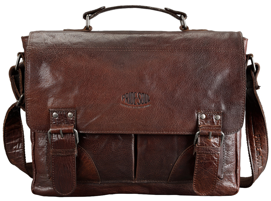 Bild von Pride & Soul Umhängetasche Baggie Bag L 370x300x100mm Leder braun