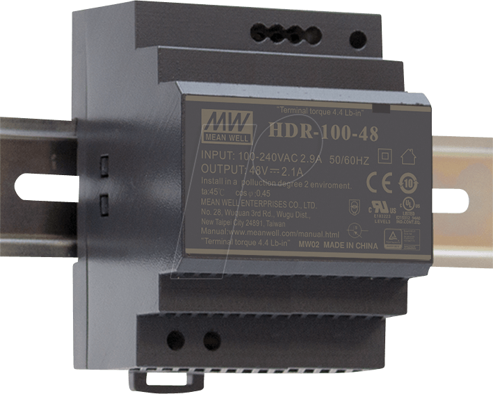 Bild von MeanWell Mean Well HDR-100-12 Hutschienen-Netzteil (DIN-Rail) 12 V/DC 7.1 A 85 Hutschienen-Netzteil
