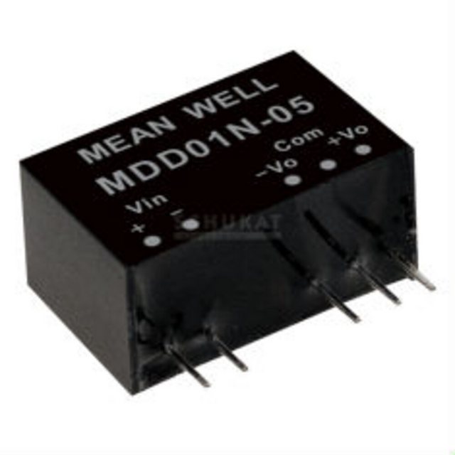Bild von MeanWell, Spannungswandler, DC/DCWandlerModule Serie MDD01 SIP/SIL7 Case Dual Output 1 ungeregelt Medical