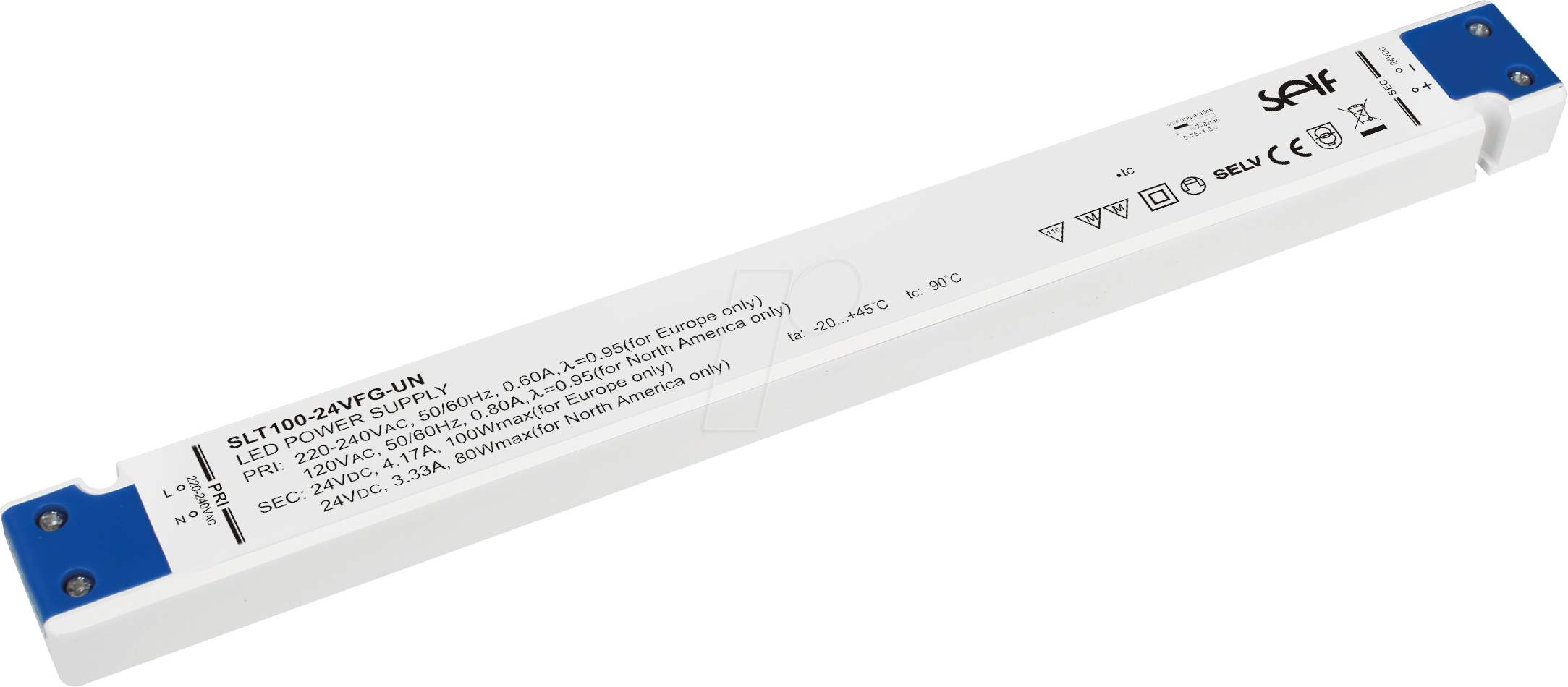 Bild von Self Electronics, Zubehör Beleuchtung, SLT100-48VFG-UN Driver per LED Tensione costante 100 W 0 A - 2080 mA 48