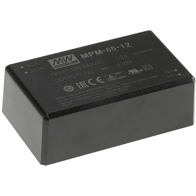 Bild von MeanWell Mean Well MPM-65-15 AC/DC-Printnetzteil 15 V/DC 65 W AC/DC-Einbaunetzteil