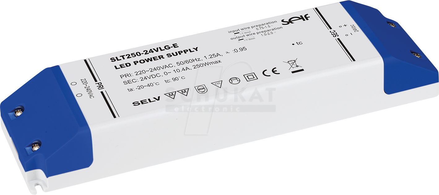 Bild von Self Electronics SLT250-48VLG-E LED-Trafo Konstantspannung 250W 0 - 5.2A 48V nicht dimmbar 1St.