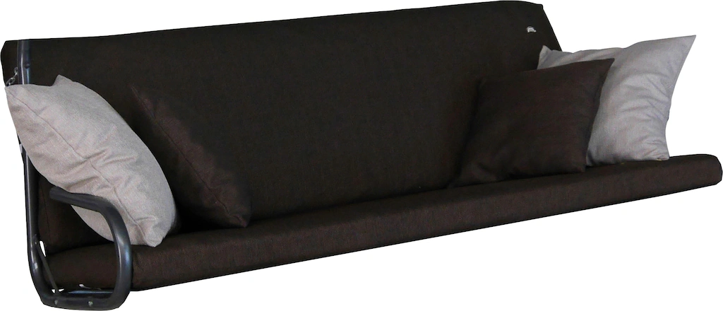 Bild von ANGERER Freizeitmöbel GmbH Polsterauflage Hollywoodschaukel Polsterauflage Smart braun 180 cm, (1 Stück, 1 Sitz und Lehnenkissen, 4 Sofakissen), Passend für 3-Sitzer Hollywoodschaukeln mit Sitzbreite von ca. 180 cm