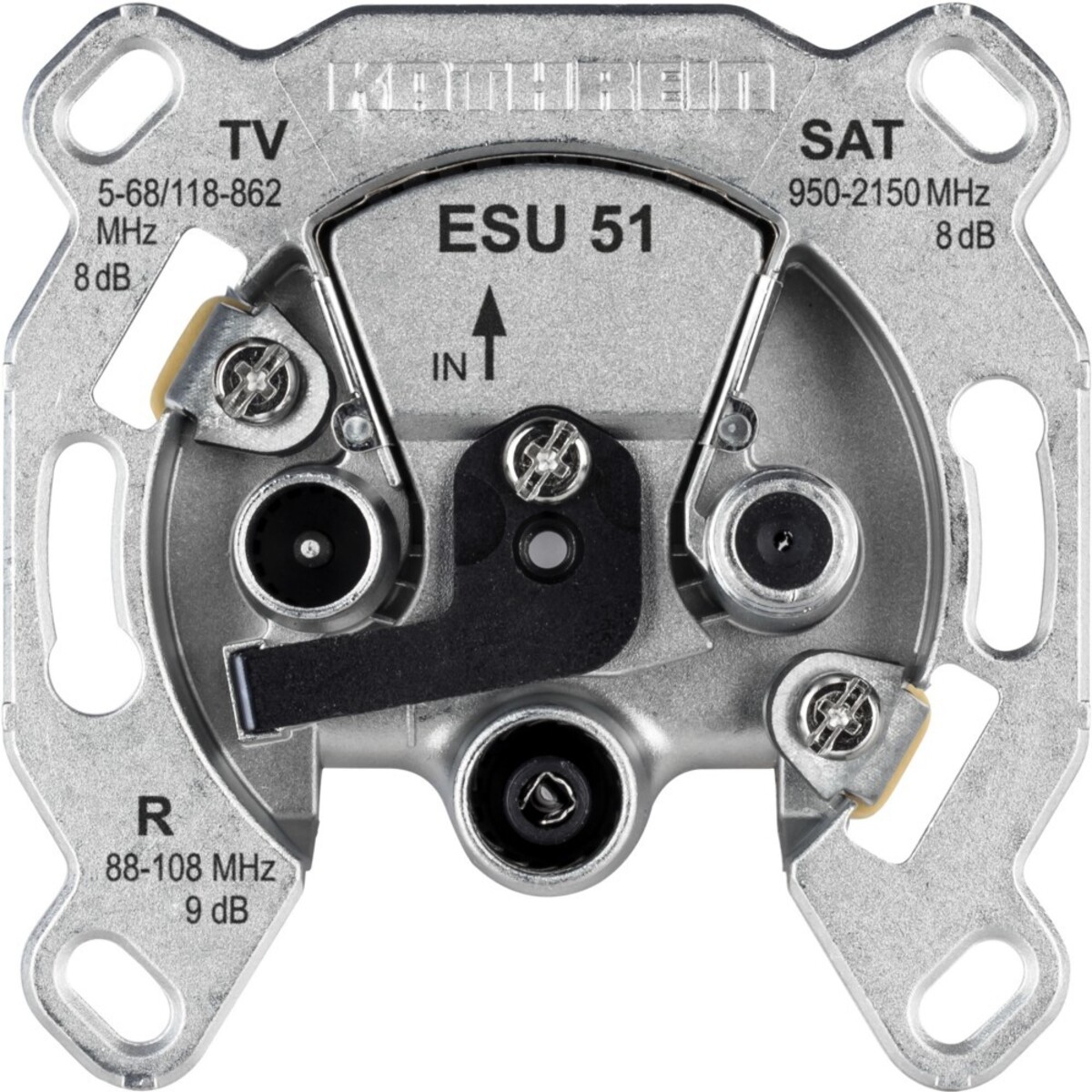 Bild von KATHREIN ESU 51 - Antennensteckdose - F (male), IEC (female), IEC (male) - einfach - 1 satellite socket, 1 TV socket, 1 radio socket (21110061)