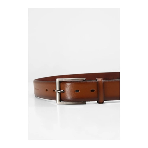 Bild von Ledergürtel mit einem edelen Kantenfinish in cognac