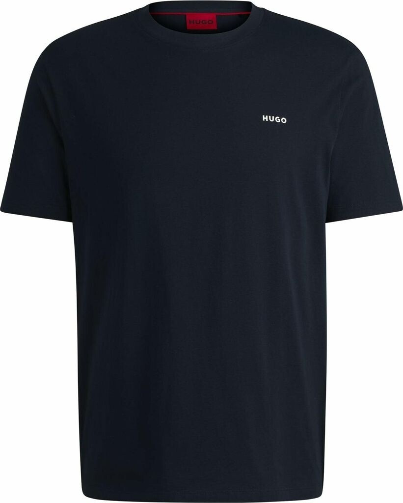 Bild von HUGO Herren Dero222 T-Shirt aus Baumwoll-Jersey mit Logo-Print Dunkelblau L
