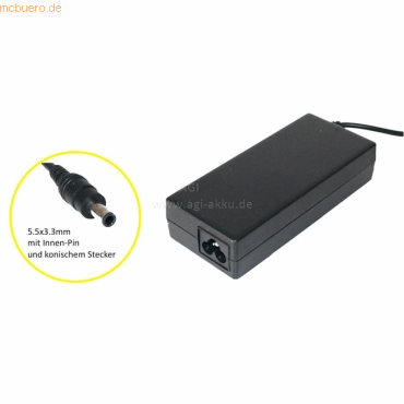 Bild von AGI 14427 - Notebook - Indoor - 100-240 V - Schwarz - SAMSUNG E372 - 122 mm (90 W), Notebook Netzteil, Schwarz