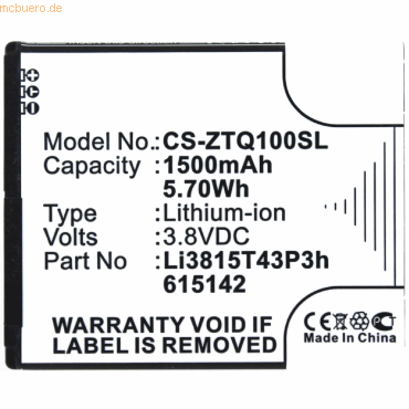 Bild von AGI 37695 - Akku - ZTE - Blade Q Mini - Schwarz - Weiß - Lithium-Ion (Li-Ion) - 1500, Smartphone Akku
