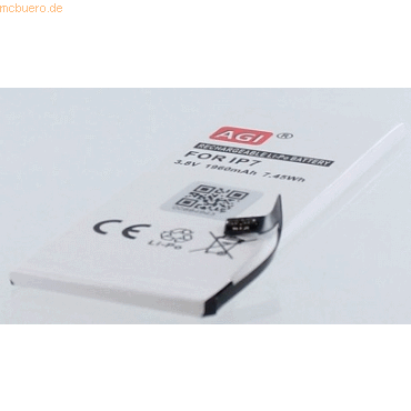 Bild von AGI Akku für Apple iPhone 7 Li-Pol 3,8 Volt 1960 mAh schwarz. Handy-Akku 1960 mAh (3.8 V)