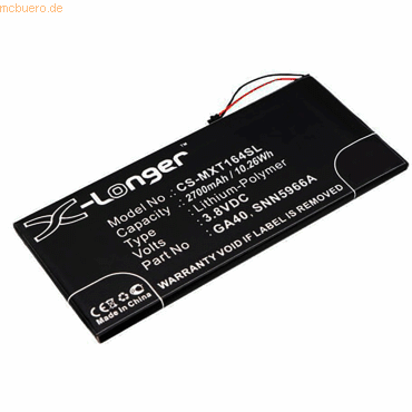 Bild von AGI Akku für Motorola GA40 Li-Pol 3,8 Volt 3000 mAh schwarz. Handy-Akku 3000 mAh (3.8 V)