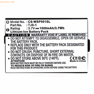 Bild von AGI Akku für Hyundai TJB-1 Li-Ion 3,7 Volt 1000 mAh schwarz. Handy-Akku 1000 mAh (3.7 V)