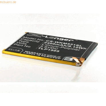Bild von AGI Akku für Wiko Ridge 4G Li-Pol 3,8 Volt 2400 mAh schwarz. Handy-Akku 2400 mAh (3.8 V)