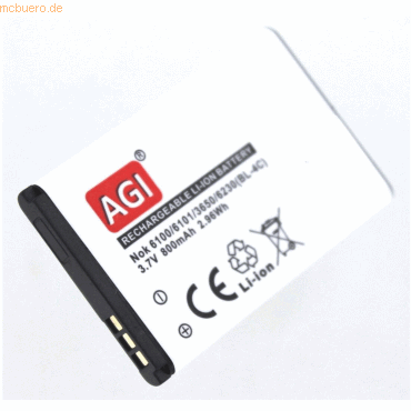 Bild von AGI Akku für Rollei Compactline 83 Li-Ion 3,7 Volt 750 mAh schwarz. Kamera-Akku 750 mAh (3.7 V)