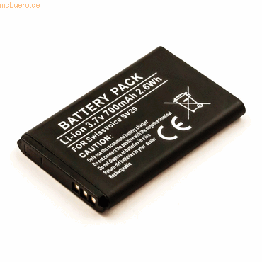 Bild von k.A. Akku für Swissvoice SV29 Li-Ion 3,7 Volt 700 mAh schwarz