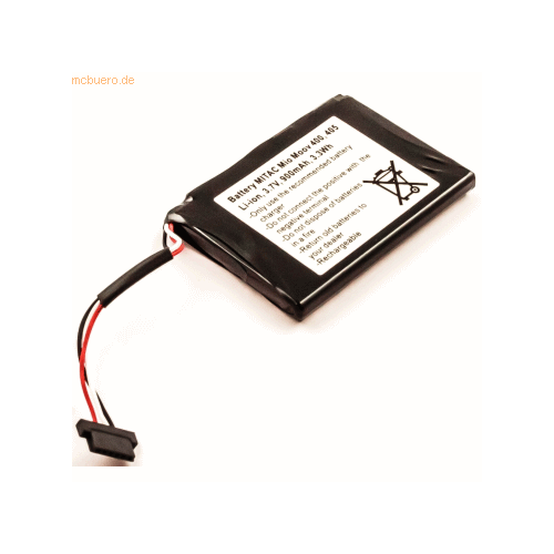 Bild von Hochwertiger Akku für Mitac 339000000000 - Li-Ion 3,7 Volt 900 mAh schwarz