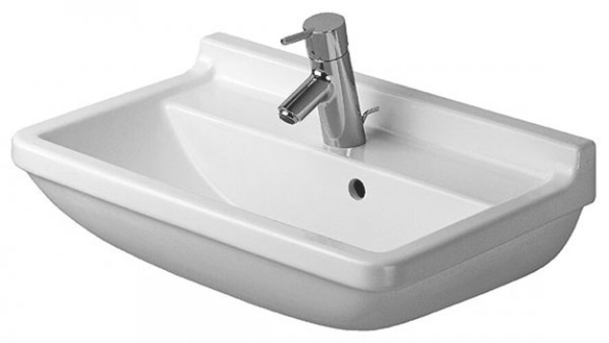 Bild von Duravit, Waschbecken, Waschtisch STARCK 3 COMPACT m ÜL HLB 1 Hahnloch 600x370mm weiss (370 mm, 600 mm)
