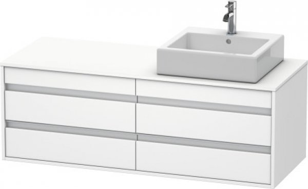 Bild von Duravit Ketho Waschtischunterschrank wandhängend 6757, 4 Schubkästen, 1400mm, für 1 Einbauwaschtisch, rechts, Farbe (Front/Korpus): Graphit Matt Dekor