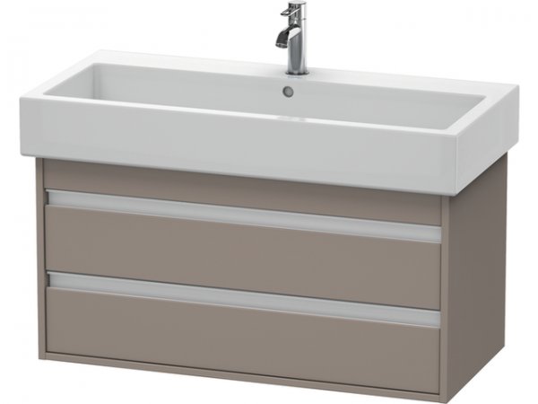 Bild von Duravit Ketho Waschtischunterschrank wandhängend 6638, 2 Schubkästen, 950mm, für Vero, Farbe (Front/Korpus): Basalt Matt Dekor