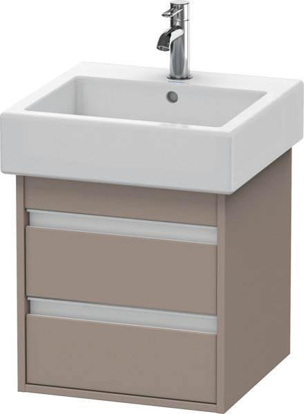 Bild von Duravit Ketho Waschtischunterschrank wandhängend 6635, 2 Schubkästen, 450mm, für Vero, Farbe (Front/Korpus): Basalt Matt Dekor