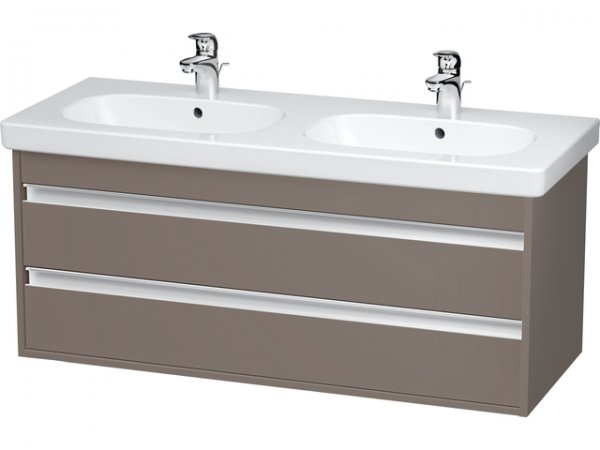 Bild von Duravit Ketho Waschtischunterschrank wandhängend 6649, 2 Schubkästen, 1150mm, für D-Code, Farbe (Front/Korpus): Basalt Matt Dekor