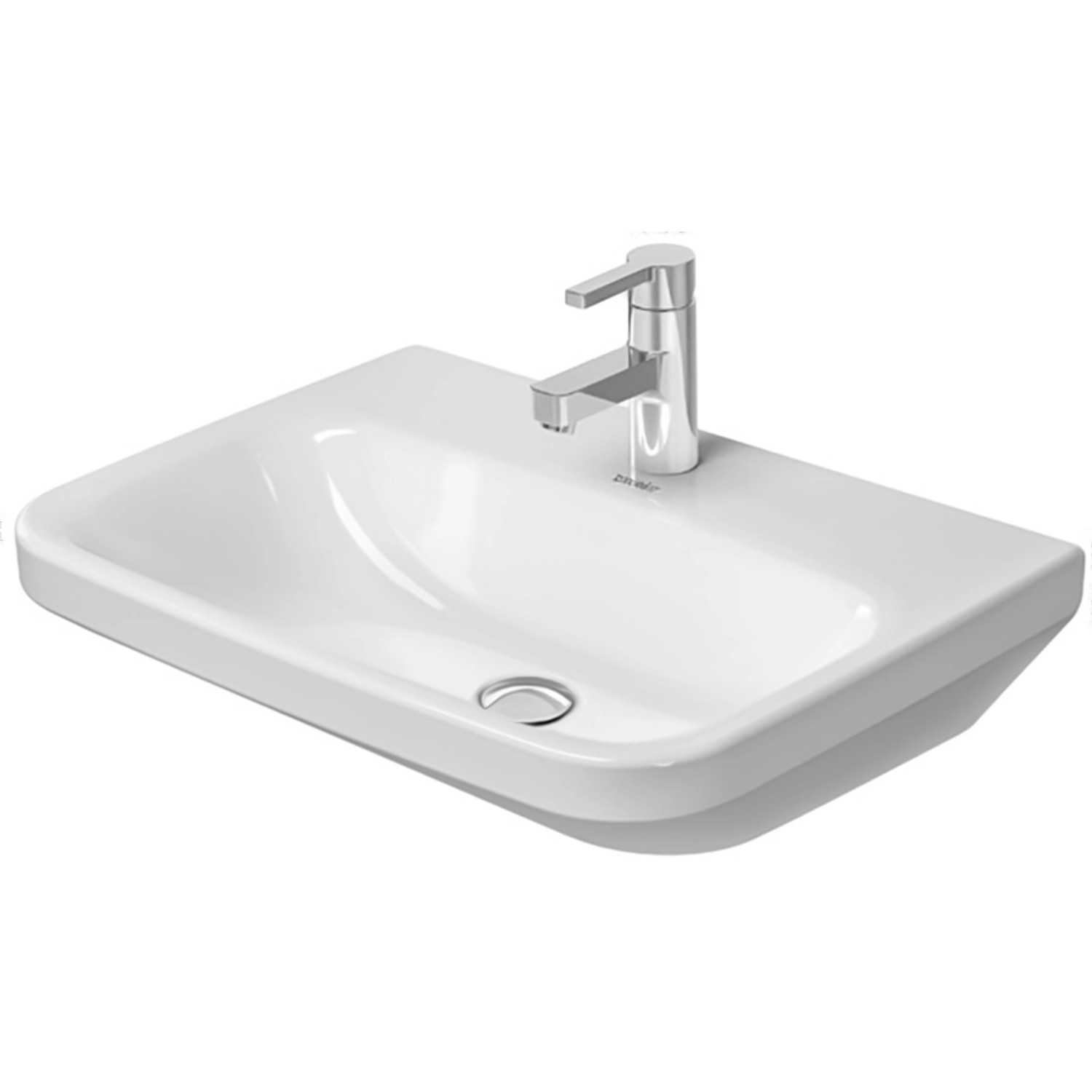 Bild von Duravit Waschtisch DuraStyle Med 60cm, ohne Überlauf, mit Hahnlochbank, ohne Hahnloch, Farbe: Weiß mit Wondergliss