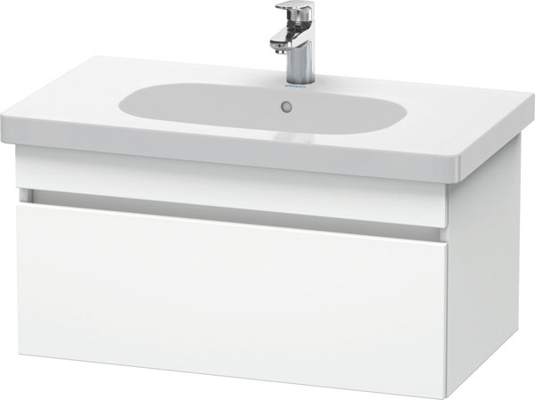 Bild von Duravit DuraStyle Waschtischunterschrank wandhängend 6384, 1 Auszug, 800mm, für D-Code, Farbe (Front/Korpus): Weiß Matt / Weiß Matt