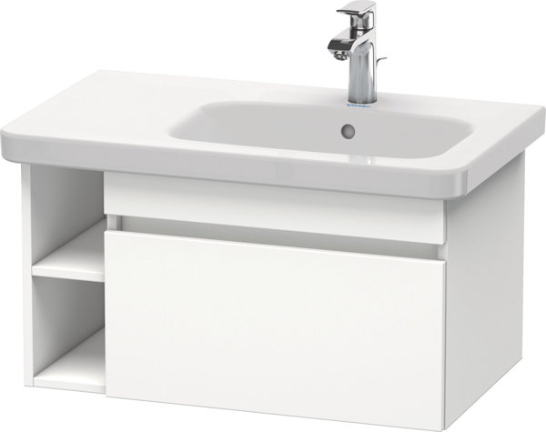 Bild von Duravit DuraStyle Waschtischunterschrank wandhängend 6393, 1 Auszug, 730mm, für DuraStyle Becken rechts, Farbe (Front/Korpus): Kastanie Dunkel / Basalt Matt