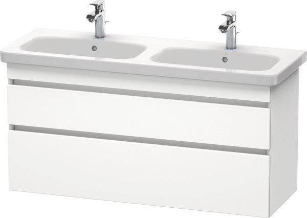 Bild von Duravit DuraStyle Waschtischunterschrank wandhängend 6498, 2 Schubkästen, 1230mm, Farbe (Front/Korpus): Europäische Eiche / Basalt Matt