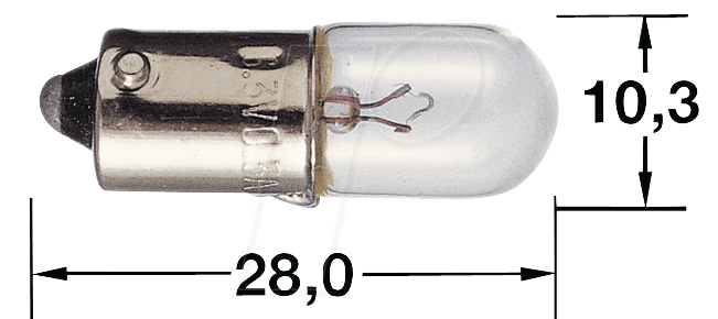 Bild von L 3490B - Signal-Kleinröhrenlampe, BA9s, T3 1/4, 130 V, weiß