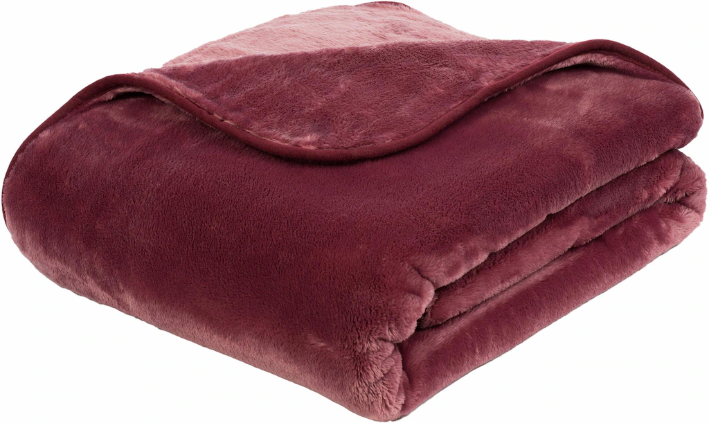 Bild von Gözze - Premium Cashmere-Feeling Wohn- und Kuscheldecke, 500 g/m², 220 x 240 cm - Beere