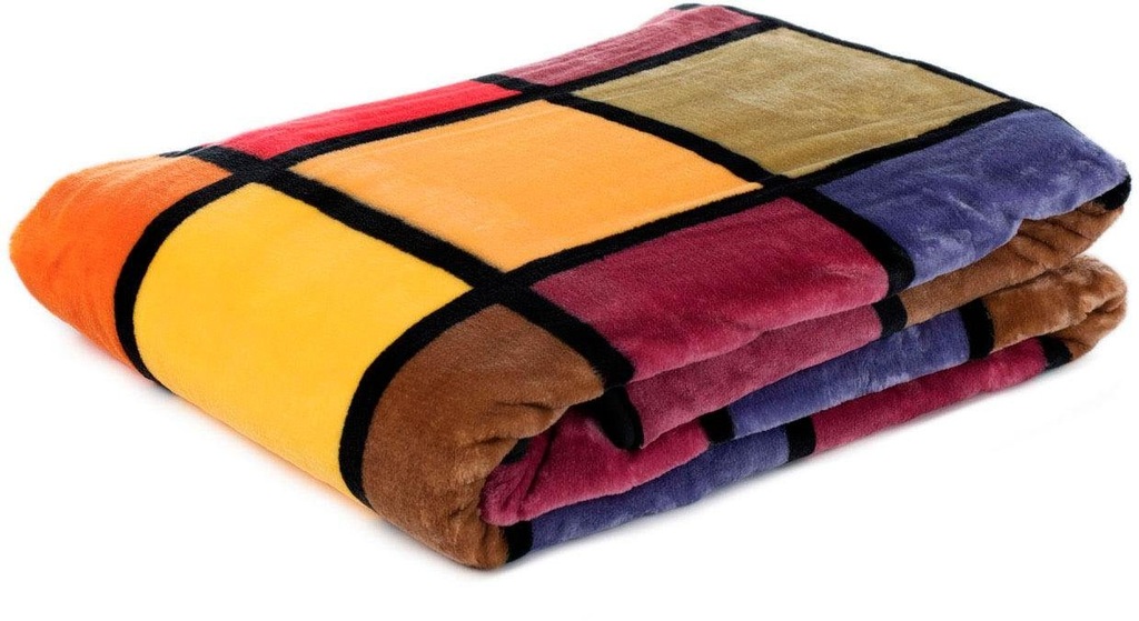 Bild von Gözze - Weiche Kuscheldecke, Cashmere Feeling, Hohes Stoffgewicht 500 g/m², Antigua, 150 x 200 cm - Orange/Rot/Gelb