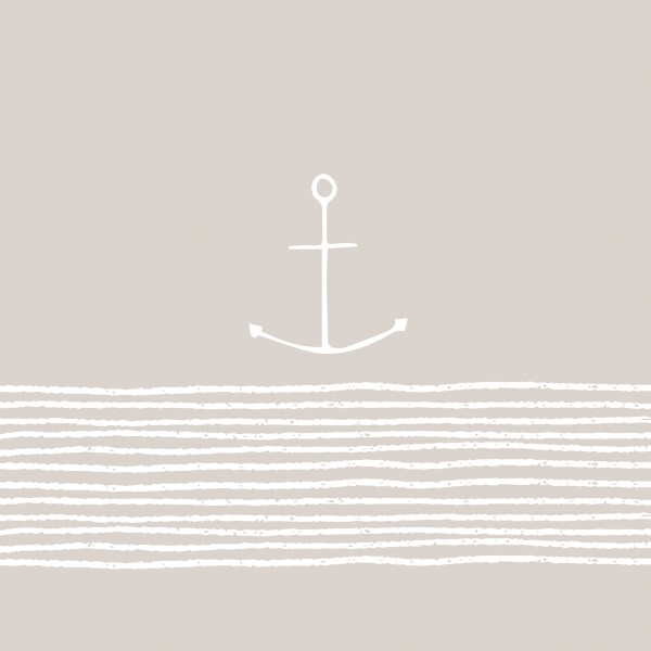 Bild von Maritime Servietten 'Anker' in Taupe ""