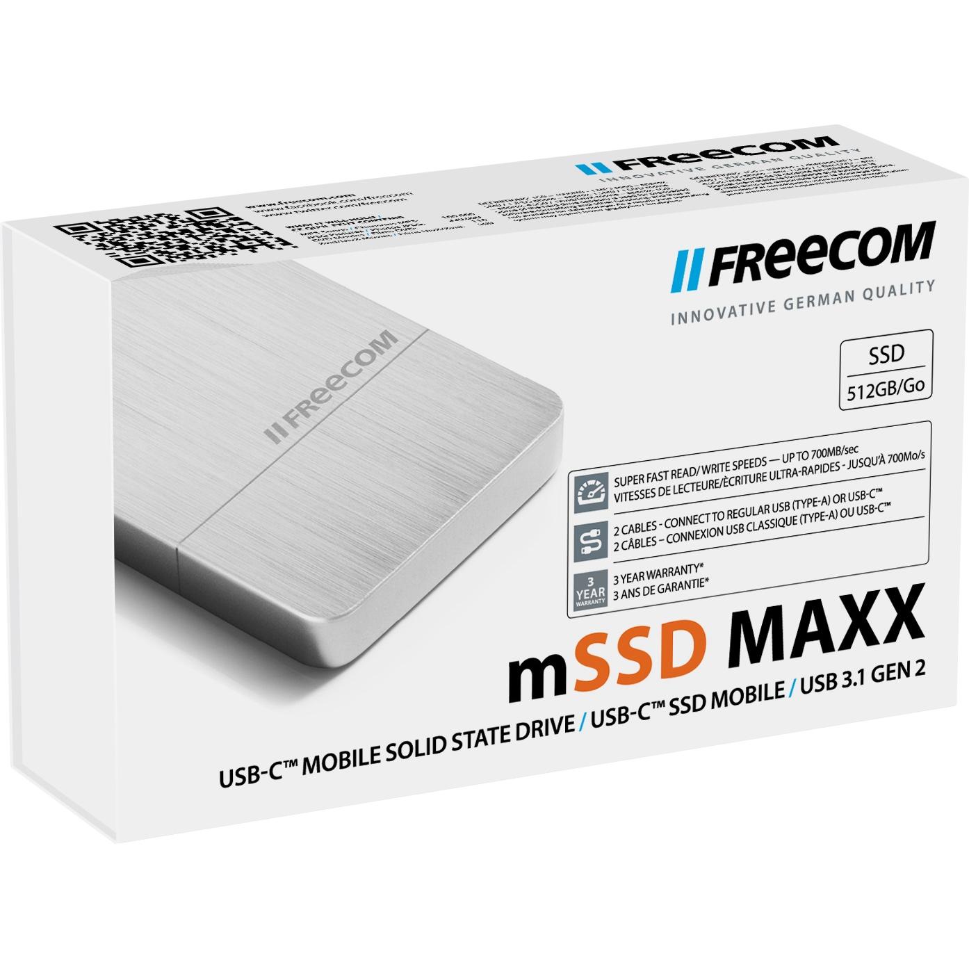 Bild von Freecom EXT MSSD512GB MAXX (512 GB), Externe SSD, Silber
