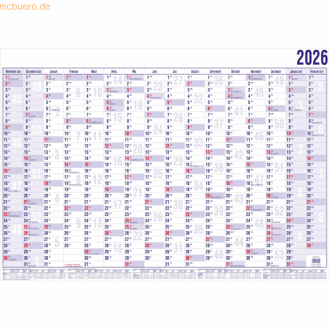 Bild von GÜSS Kalender Urlaubsplaner 2025 Güss Wandplaner A1 16 Monate im Versandrohr