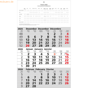 Bild von GÜSS Kalender Monatskalender 2025 Güss 3-Monatskalender 49x30cm