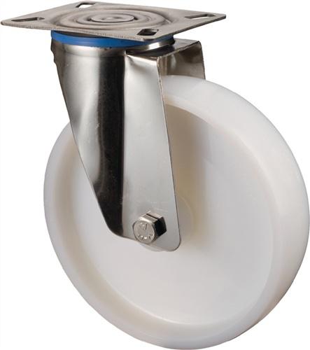Bild von BS ROLLEN Transportrolle Kunststoff, Lenkrolle, Gleitlager, Platte, Ø x Breite 200 x 50 mm, TK 300 kg