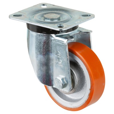 Bild von BS Rollen Lenkrolle N100.C10 mit Platte, Ø 100, B 30mm 300kg Guss-Polyurethan