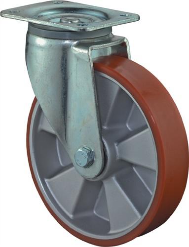 Bild von BS ROLLEN Schwerlastlenkrolle, Gusspolyurethan, Rad-Ø 150 mm Tragfähigkeit 550 kg, 135 mm 110 mm