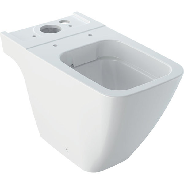 Bild von Geberit iCon Square Stand-WC rimfree, für AP-Spülkasten aufgesetzt, 200930, Tiefspüler, geschlossene Form, weiß, Farbe: Weiß